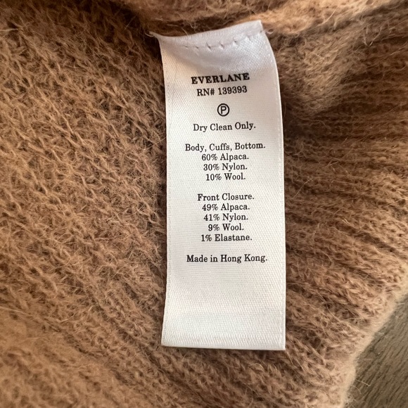 Everlane The Oversized Alpaca Cardigan Camel Tan XXS - Picture 5 of 6